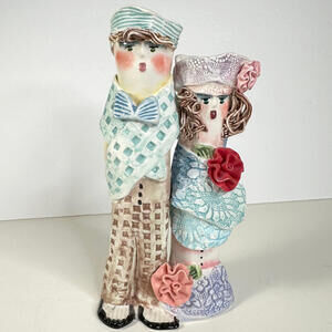 Man and Woman Candlestick Holders Attached by Ellen Williams for Ganz